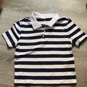 striped polo top - cropped